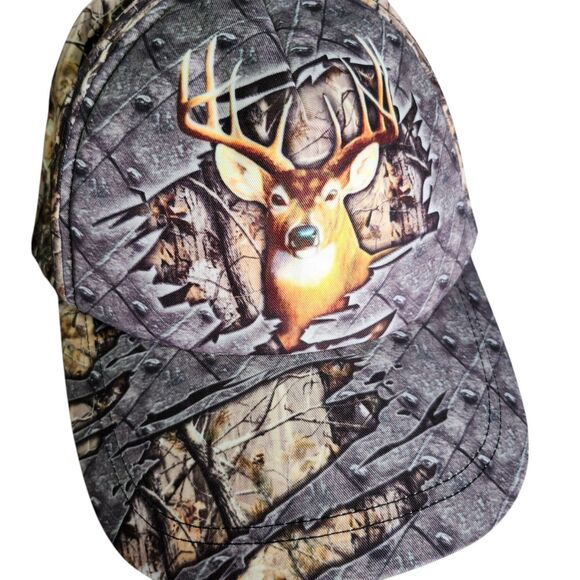 CleveFit Deer Woods Hunting Ballcap Hat Mens Adjustable Strapback Casual Travel - Picture 3 of 10